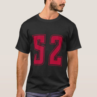 Rood Nummer 52 Team Junior Sport Genummerd Uniform T-shirt