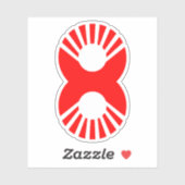Rood nummer 8 sticker (Vel)
