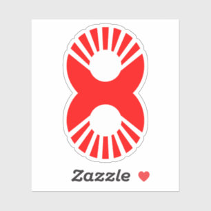 Rood nummer 8 sticker