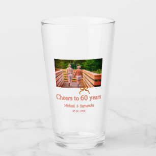 rood of boog feestelijk 60 jaar getrouwd glas
