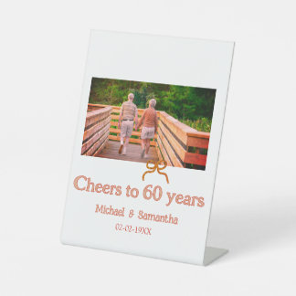 rood of boog feestelijk 60 jaar jubileum huwelijk  reclamebord met voetstuk