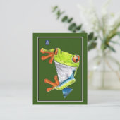 Rood-ogen Briefkaart kikker (Staand voorkant)