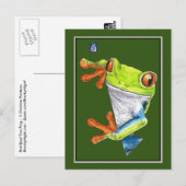 Rood-ogen Briefkaart kikker (Voorkant / Achterkant)