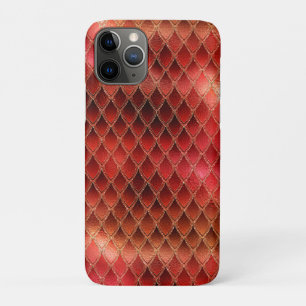 Rood ombre Glitter Dragon Scales maken iPhone 11 Pro Hoesje