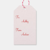 Rood omhuld ornamental Snowflake Gift Label Cadeaulabel (Achterkant)