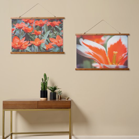 Rood ompveld hangend wandkleed (Asymmetrisch)