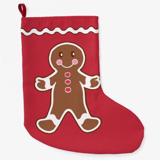 Rood ontbijtkoek grote kerstsok (Voorkant)