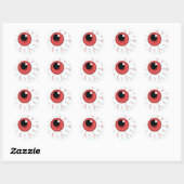 Rood oog voor plezier Halloween Ronde Sticker (Vel)