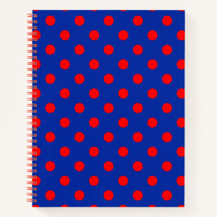 Rood op blauwe stippen patroonontwerp  notitieboek
