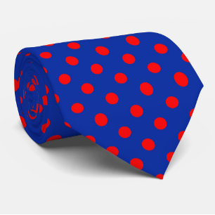 Rood op blauwe stippen patroonontwerp stropdas