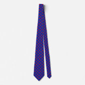 Rood op blauwe stippen patroonontwerp stropdas (Voorkant)