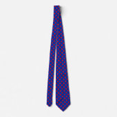 Rood op blauwe stippen patroonontwerp stropdas (Achterkant)