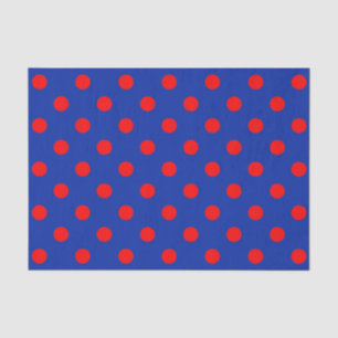 Rood op blauwe stippen patroonontwerp tissuepapier