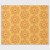 Rood op gele Atom Symbolen Cadeaupapier (Vlak)