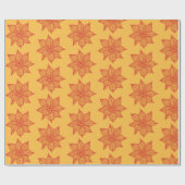 Rood op gele ketchy Flowers Cadeaupapier (Vlak)