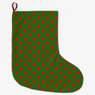 Rood op groen polka stippen patroonontwerp grote kerstsok