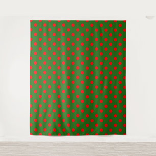 Rood op groen stippenpatroonontwerp  wandkleed