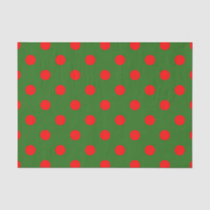 Rood op groene polka stippen patroonontwerp tissuepapier