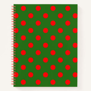 Rood op groene stippen patroonontwerp  notitieboek