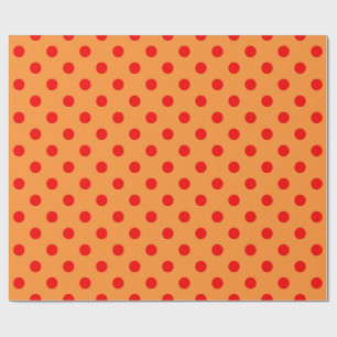 Rood op Oranje stippen Patroonontwerp Cadeaupapier