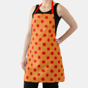 Rood op Oranje stippen Patroonontwerp Schort