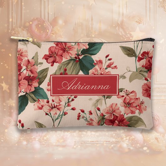 Rood op roze Hibiscus Bloemen Etui