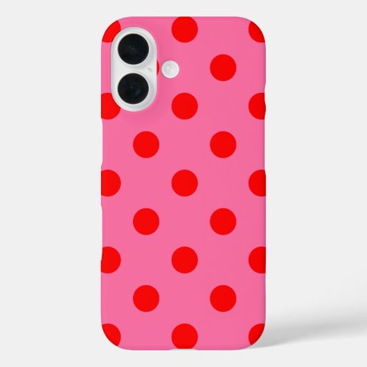 Rood op roze stippen Patroonontwerp Case-Mate iPhone Case (Achterkant)