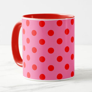 Rood op roze stippen Patroonontwerp Mok