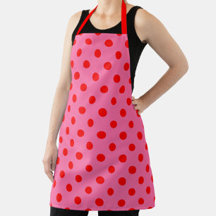 Rood op roze stippen Patroonontwerp Schort