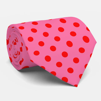 Rood op roze stippen Patroonontwerp Stropdas