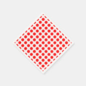 Rood op wit groot horizontaal polka stippenpapier servet (Hoek)