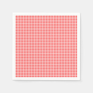 Rood op wit klein horizontaal polka stippenpapier servet