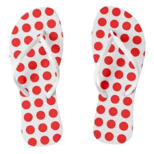 Rood op Witte Grote Grootte Horizontale Polka Dots Teenslippers