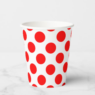 Rood op Witte Grote Grootte Polka Dots Papieren Bekers