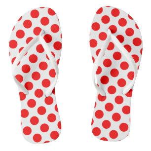 Rood op Witte Grote Grootte Polka Dots Teenslippers