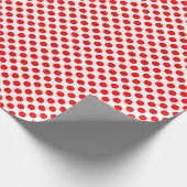 Rood op Witte Kleine Grootte Polka Dots Cadeaupapier (Hoek)