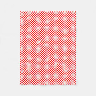 Rood op Witte Kleine Grootte Polka Dots Fleece Deken