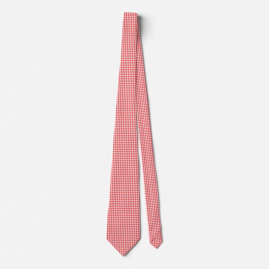 Rood op witte middelgrote grootte horizontale polk stropdas (Voorkant)