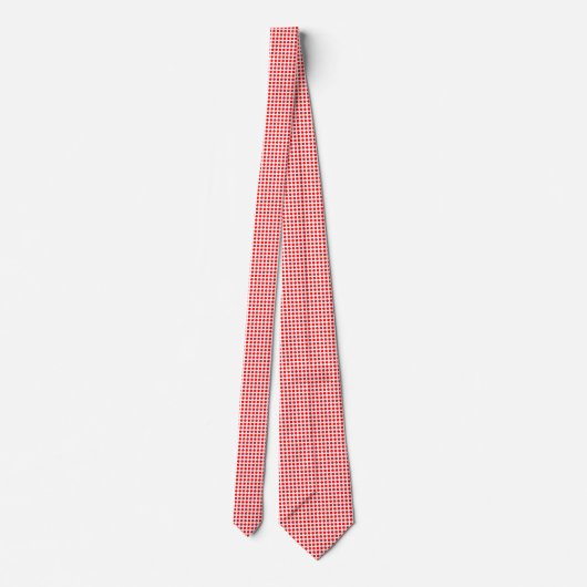 Rood op witte middelgrote grootte horizontale polk stropdas (Achterkant)
