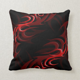 Rood op zwarte "roke" Pillow Kussen