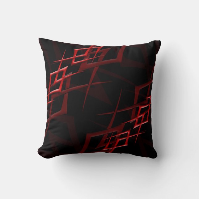 Rood op zwarte "Thorn" Pillow Kussen (Voorkant)