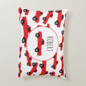 Rood ophaaltransport vrachtwagens naam accent kussen (Achterkant (Verticaal))