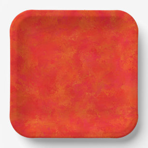 Rood Oranje Abstract Patroon Papieren Bordje
