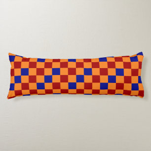 Rood Oranje Blauw Geruit Patroon Ontwerp  Lichaamskussen