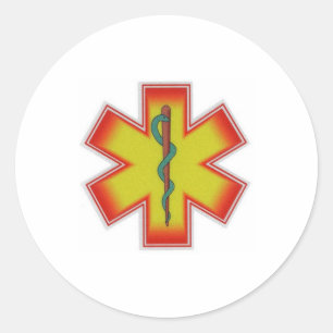     rood, oranje en groen ronde sticker