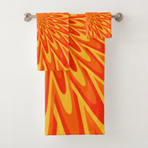 Rood, Oranje, gele handdoekset Bad Handdoek