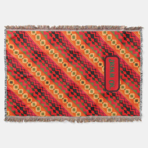 Rood Oranje Groen Aztec Deken