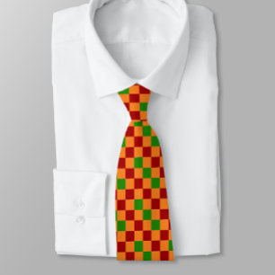 Rood Oranje Groen Geruit Patroonontwerp Stropdas