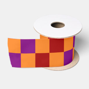 Rood Oranje Paars Geruit Patroonontwerp Lint