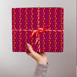 Rood Oranje Paarse Chevron Strepen Trippy Abstract Cadeaupapier